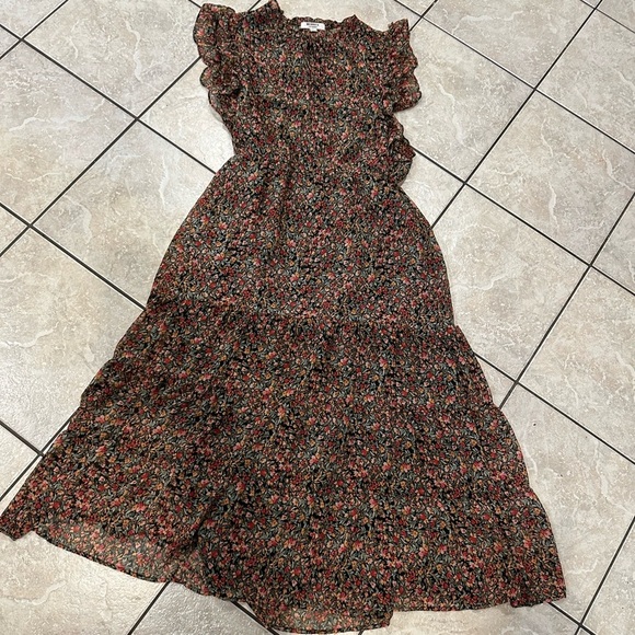 BB Dakota Floral Ruffle Sleeve Dress Size XL - Picture 1 of 3